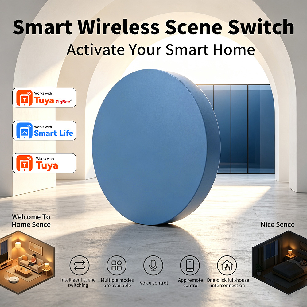 Home Automation Ideas - ปุ่มกดควบคุมฉากอัจฉริยะ Zigbee รองรับการใช้งานร่วมกับ Tuya Smart Life,