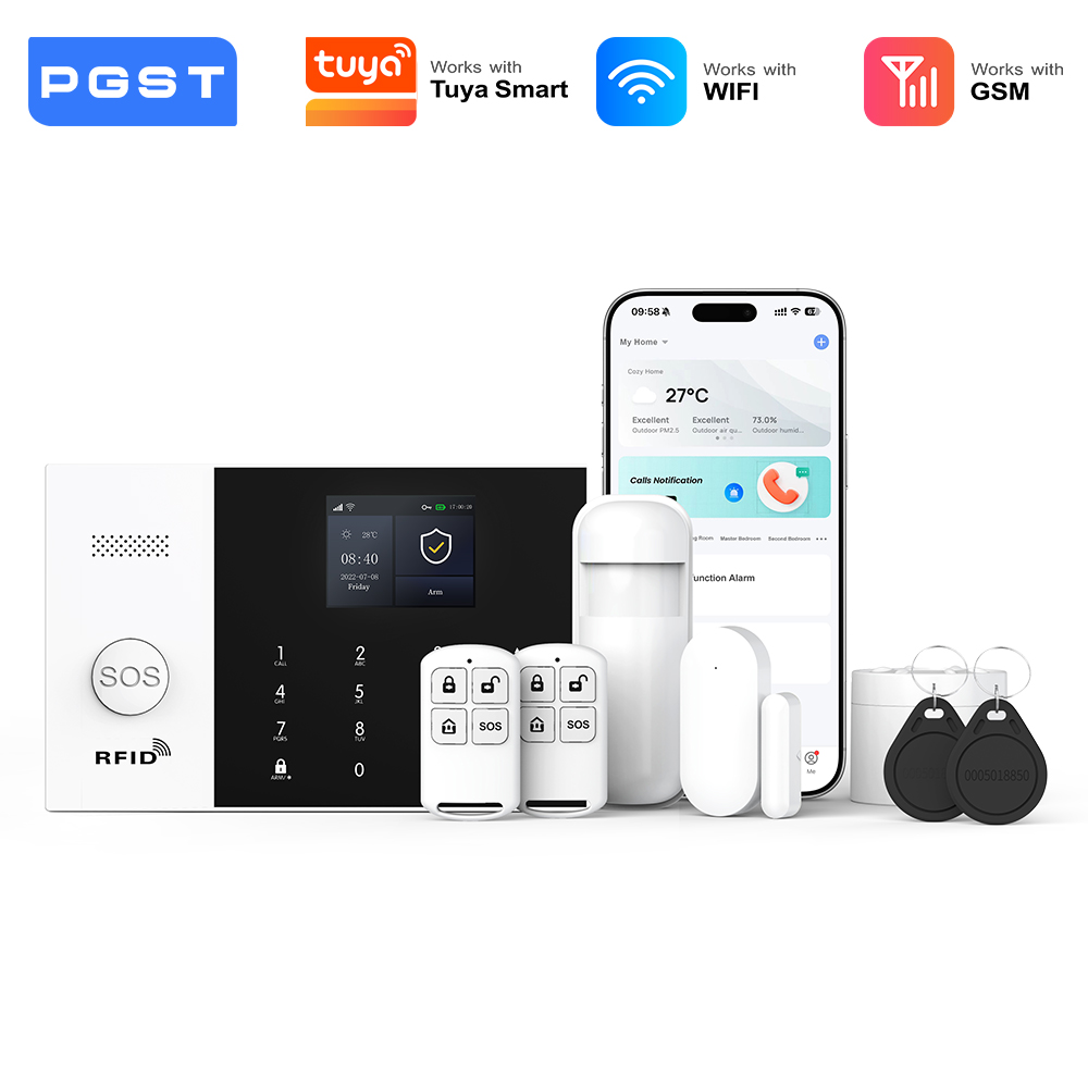 Diy Home Automation System - ชุดระบบเตือนภัยอัตโนมัติภายในบ้าน PGST WiFi 2G GSM พร้อมเซ็นเซอร์ตรวจจับความเคลื่อนไหว
