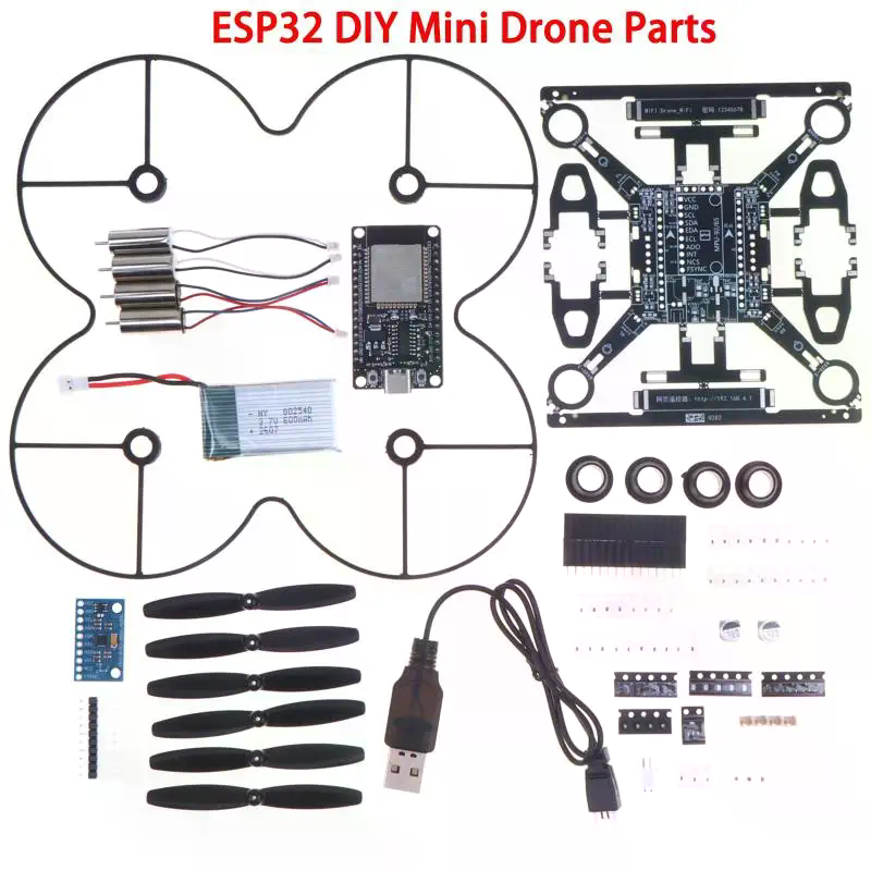 Diy Automation Projects - ชุดโดรนขนาดเล็ก ESP32 แบบโอเพ่นซอร์ส, ชุดประกอบควอดคอปเตอร์ DIY สำหรับการเรียนรู้