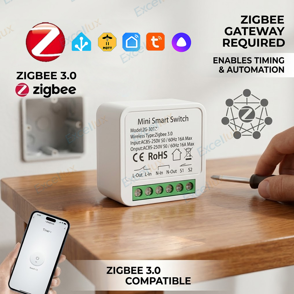 สวิตช์อัจฉริยะขนาดเล็ก 16A Zig - Home Automation Ideas บทวิจารณ์และราคา