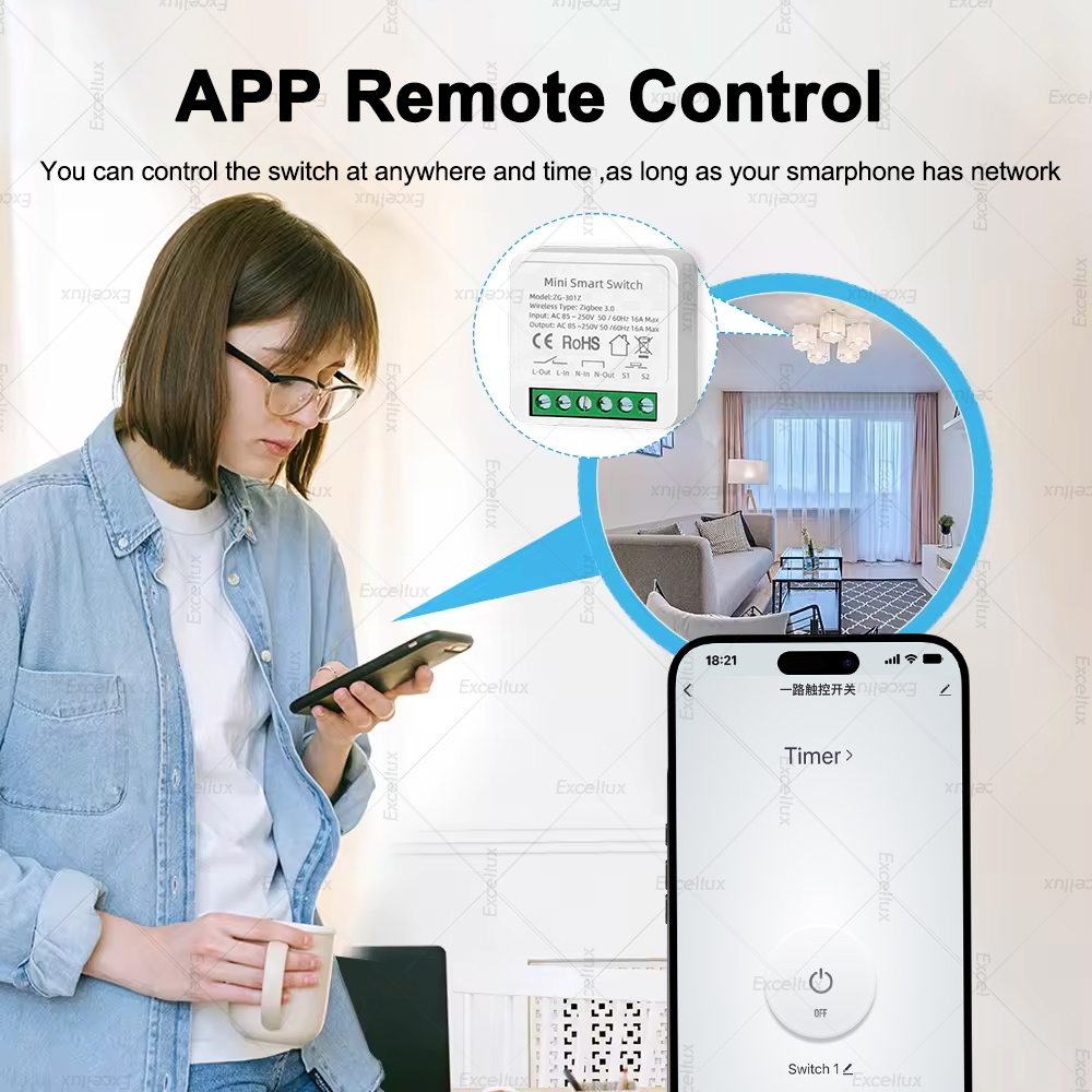 สวิตช์อัจฉริยะขนาดเล็ก 16A Zig - Home Automation Ideas บทวิจารณ์และราคา