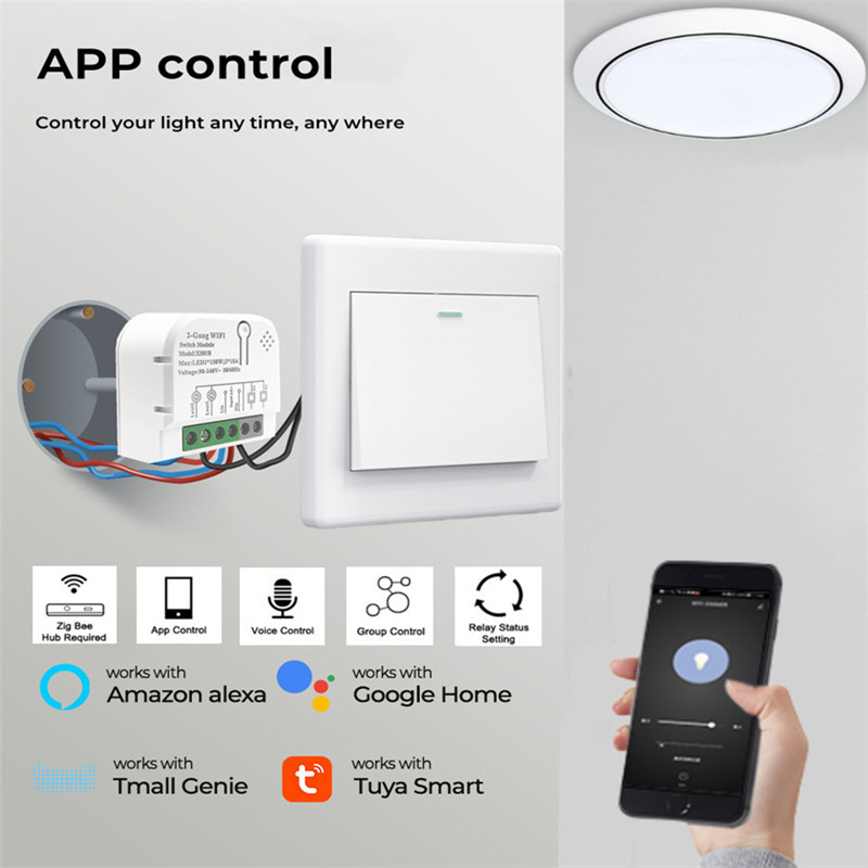1/2ช่อง10A Tuya สวิตช์อัจฉริยะ - Home Automation Ideas บทวิจารณ์และราคา
